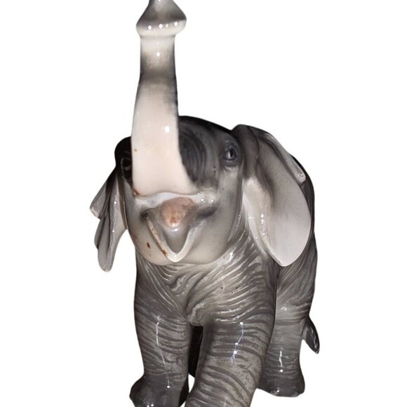 Efchenbach Bavaria Elephant Figurine Germany Porcelain 5" Rare Collectible - Picture 10 of 16